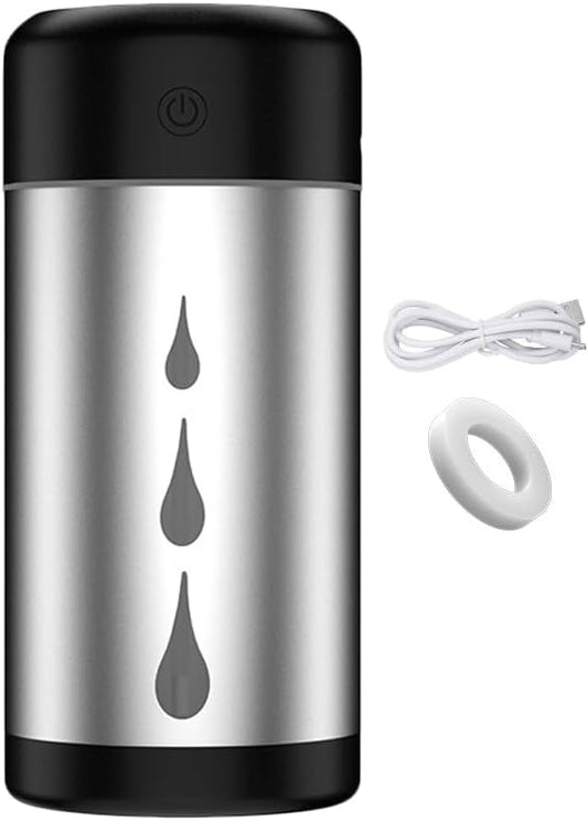 Riloer Desk Cool Mist Humidifiers, Portable Car Humidifier Diffuser with Star Night Light, Mini Humidifier Essential Oil for Car Office Desktop Bedroom (Silver)