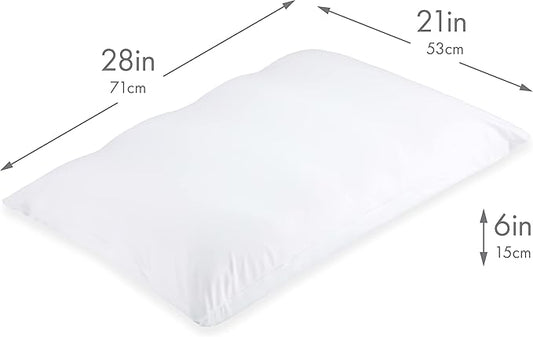 Cover Only for Premium Microbead Bed Pillow, X-Large Extra Smooth - Ultra Comfortable Sleep with Silk Like Anti Aging Cover 85% Spandex/ 15% Nylon Breathable, Cooling Pure White