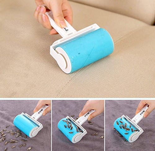 Reusable Sticky Picker Set Cleaner Lint Roller Pet Hair Remover Brush, Blue
