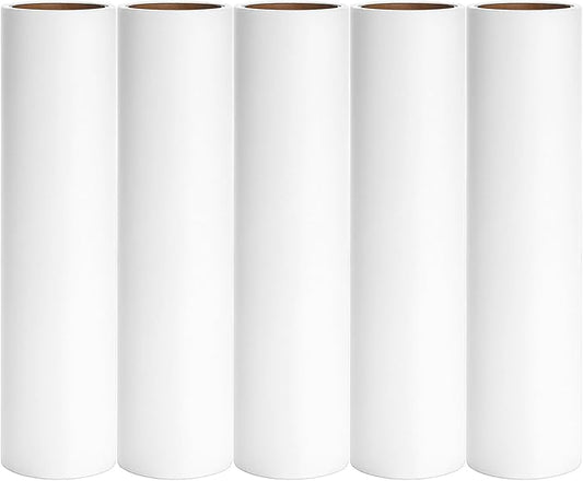10 inch Mega Lint Roller Refills Compatible with Evercare Layers Smart Design Large Floor Lint Rollers Extreme Stick 10'' Wide Sticky Roller Refills 60 Sheets per Roll 5 Pack Total 300 Sheets