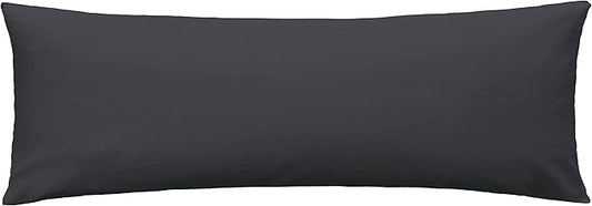 iMaylex Soft 100% Egyptian Cotton Zipper Pillow Case, Cozy and Lightweight Pillowcase, Easy Care, Dark Grey, Body, 20'' x 48''