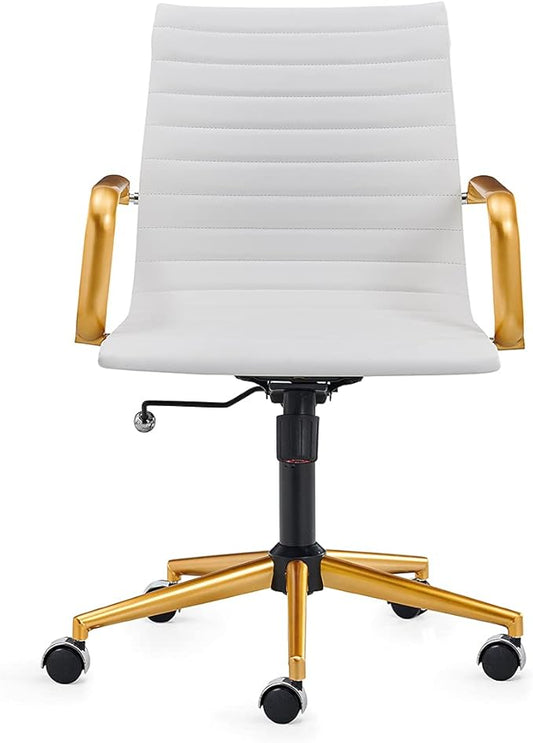Chair, Desk Computer Chair ,with Armrests ,Ergonomic Office Chair for Home and Office, 17.32 x 22.83 x 35.43 inches, Multiple Colors (Gold White)
