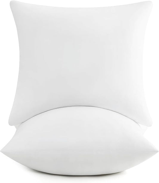puredown® 18x18 Pillow Inserts, Fluffy Soft Square Form Sham Stuffer Set of 2, Decorative Throw Pillows for Couch, Sofa, Bed and Home Decor