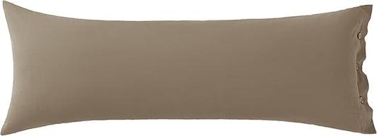 JELLYMONI Cotton Pillowcase 1pc Khaki 20×54in Soft Breathable Pillow Cover (Pillows Not Included)