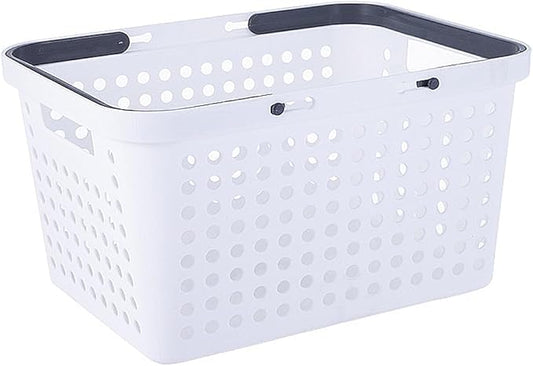 Plastic Shower Caddy Basket with Handles, Cleaning Supply for Dorm, School, Camping, Travel, Bathroom (white 1 pack)