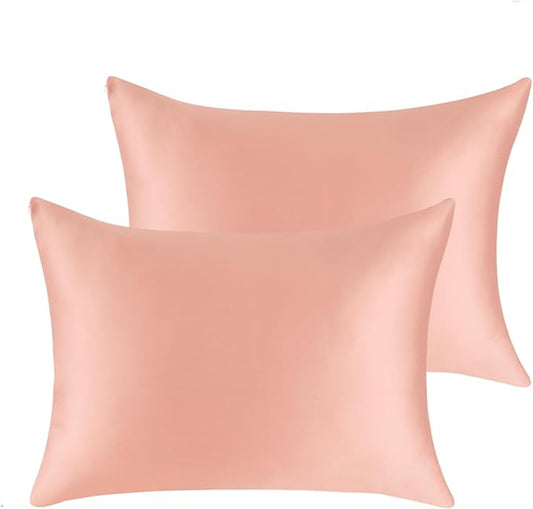 Cotton Pillow Protectors/Cases Queen Size with Zipper 2 Pack Blush Pink Color,Cooling & Breathable Bed Pillow Protectors Set of 2 Pillow Cases Cover (Queen Size 20" x 30")