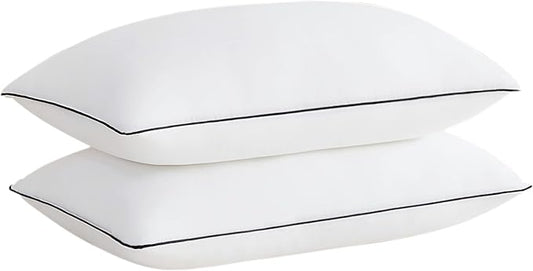 Acanva Cooling Bed Pillows for Sleeping, Luxury Hotel Quality 3D Microfiber Filling with Breathable Cover for Side Back and Stomach Sleepers, Reduces Neck Pain,King (Pack of 2), Black