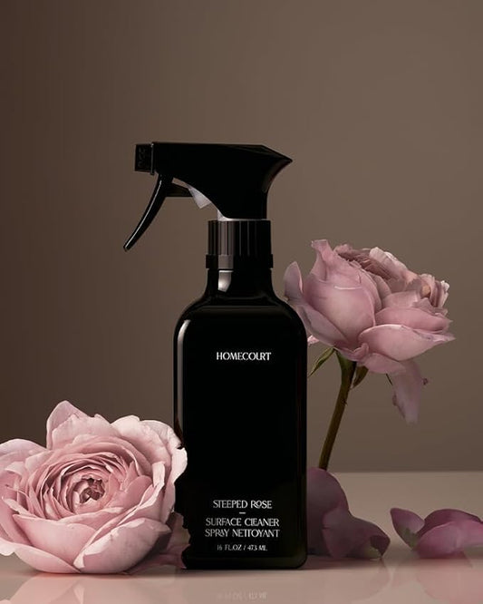 Homecourt All-Purpose Surface Cleaner Spray, Lifts Away Dirt, Smudges & Grease, For Bathroom, Kitchen & more, Clean Formula, Steeped Rose, 16 fl oz, 2.0