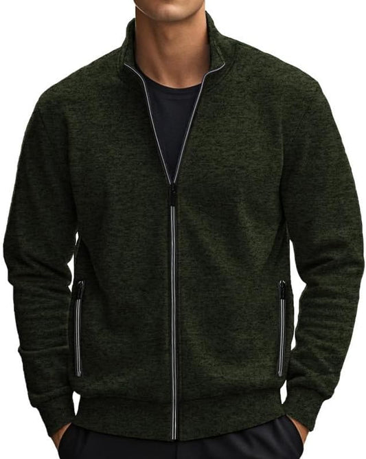 Men's Zipper Cardigan - Warm Casual Sweatshirt Autumn Winter Wear for Vacations Everyday Life