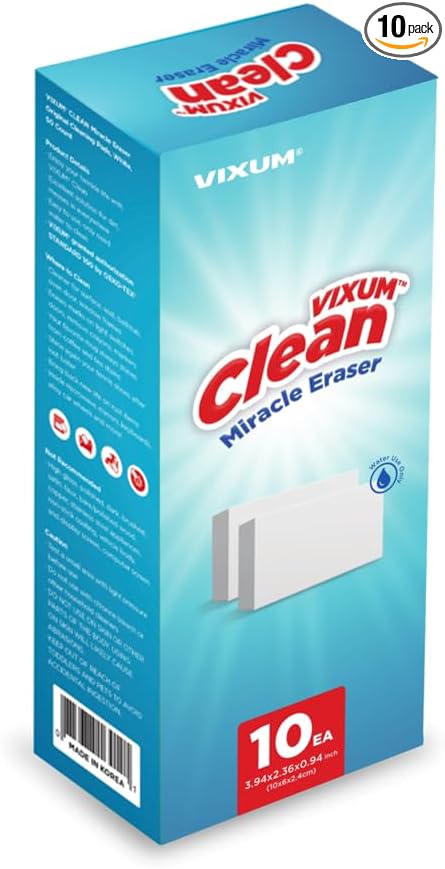 CLEAN Miracle Eraser Cleaning Pads, 10 Count, Made in Korea – Non-Toxic & Easy to Use