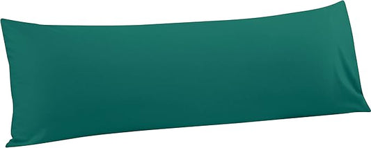 FLXXIE Body Pillow Cover - Super Soft Microfiber 20x54 Body Pillow Case - Envelope Closure, Wrinkle, Stain Resistant Dark Green Body Pillow Cover, 20x54, Dark Green