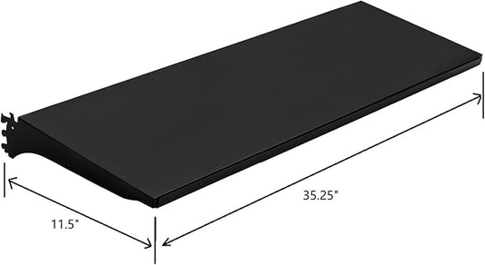 Eastern Tree 4 Packs Gondola Shelves 35 1/4”L x 11 1/2”W for Industrial Grade Black Pegboard Display Stand, 4 Shelves for Gondola Units with 8 Pieces Supply Arms
