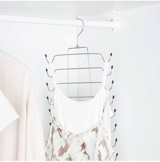 Space Saving Metal Folding Vest Bra Hanger, Heavy Duty Adult Closet Organizer, Multi-Tier Design