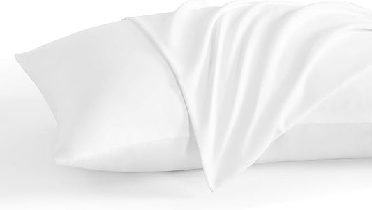 NTBAY Standard Pillow Cases Set of 2, 2 Pack Brushed Microfiber 20x26 Pillow Cases, Soft, Wrinkle, Fade, Stain Resistant White Pillow Cases with Envelope Closure, 20x26 Inches, White