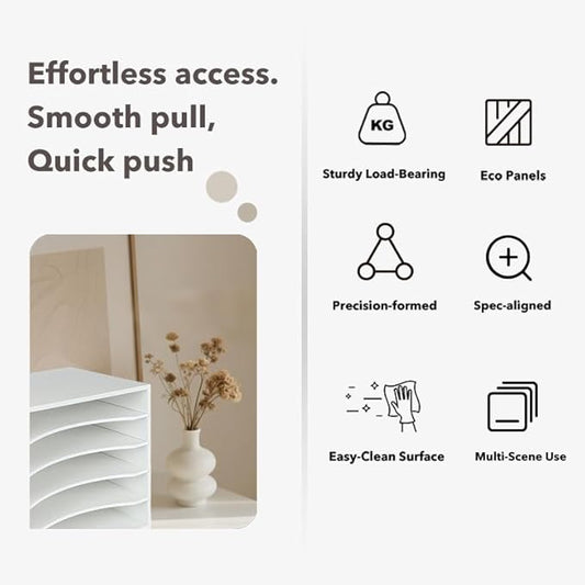 EMERIT Paper Organzier Wood Desktop Organizer Storage Letter Tray File Sorter with Adjustable Shelves for Home Office