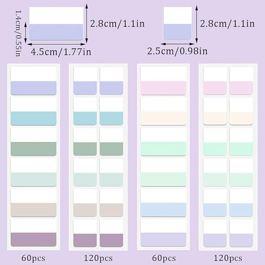 360 Pcs Sticky Index Tabs, Colored Book Sticky Tabs for Notebooks, Repositionable Page Tabs for Notebooks File Classification,12 Colors (1 Inch, 1.8×1 Inch)