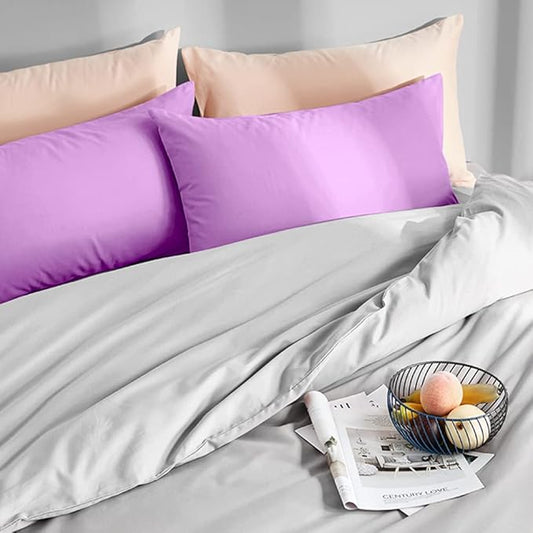 FLXXIE Microfiber Pillow Cases Queen Size Set of 2, Soft Pillowcases with Envelope Closure, Wrinkle Resistant Pillow Covers, 20x30, Lavender