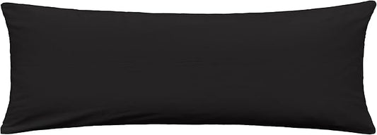 iMaylex Soft 100% Egyptian Cotton Zipper Pillow Case, Cozy and Lightweight Pillowcase, Easy Care, Black, Body, 20'' x 48''