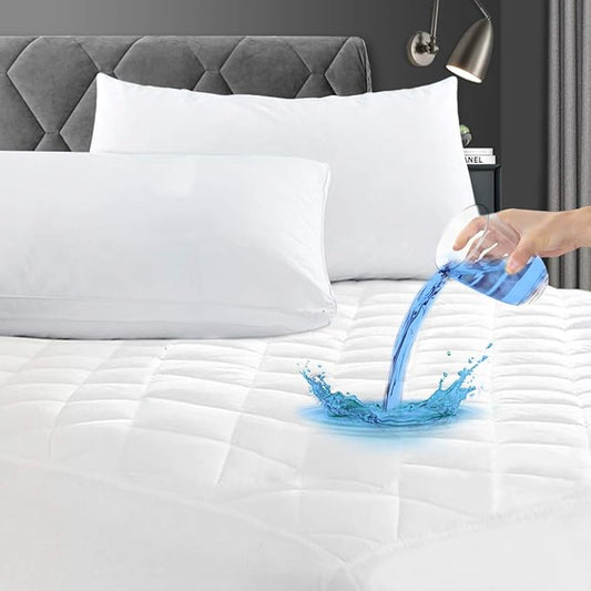 GRT Short Queen Mattress Pad, 100% Waterproof Breathable RV Short Queen Mattress Topper, Noiseless Hollow Cotton Mattress Protector, Fitted 8"-26" Deep, Dust Proof (60×75)