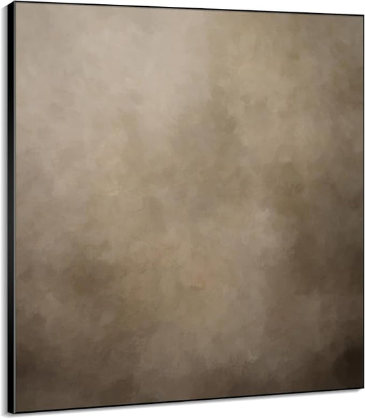 72"x72" XL Framed Wall Art - Minimalist Rustic Beige and Taupe Design (Frame Assembly Required)