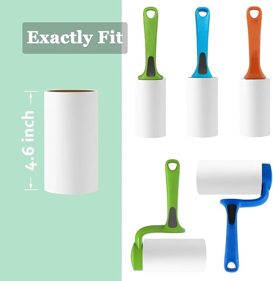 4.6 inch Giant Lint Roller Refills Compatible with Evercare Giant Lint Rollers and T Handle Lint Roller Extreme Stick Pet Hair Remover Adhesive Refills 5 Rolls 60 Sheets per Roll Total 300 Sheets