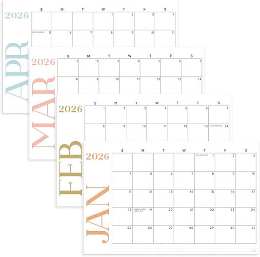 S&O Modern Large Desk Calendar from January 2026-June 2027 - Tear-Away Table Calendar 2026-2027 - Desktop Blotter - Academic Desk Planner - Desk Pad Large - 11x17in