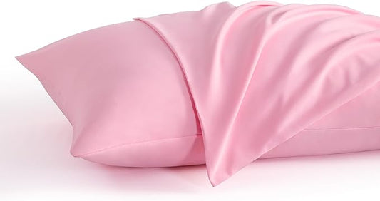 NTBAY Standard Pillow Cases Set of 2, 2 Pack Brushed Microfiber 20x26 Pillow Cases, Soft, Wrinkle, Fade, Stain Resistant Pink Pillow Cases with Envelope Closure, 20x26 Inches, Pink