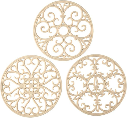 Silicone Trivet Mat - Non-Slip & Heat Resistant Kitchen Hot Pads for Countertops & Table - Kitchen Trivets for Hot Dishes & Cookware - Hot Pot Holder for Pots & Pans - Beige,Set of 3