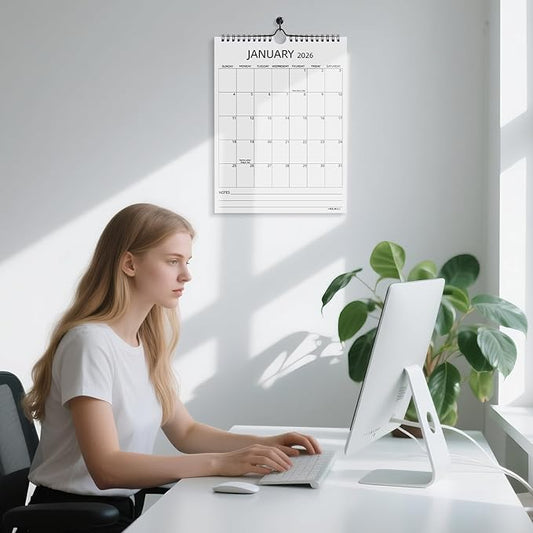 Wall Calendar 2026, 18 Months Calendar January 2026 to June 2027, 8.5"×11" Hanging Calendar for Home Office School Planning (Simple, Vertical)