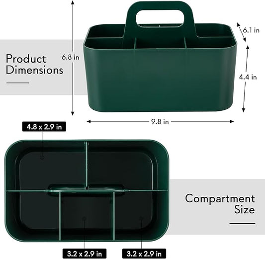 Tiawudi Multipurpose Caddy Organizer, Plastic Caddy with Handle, Stackable Desk Organizer for Stationery, Marker and Pencil, Office Supplies Organizer, Dorm Caddy