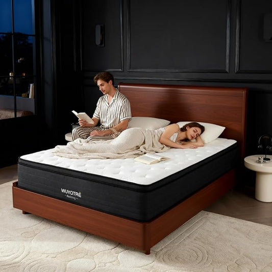 14 Inch Queen Size Mattress in a Box, Medium Firm Hybrid Mattresses for Back Sleepers & Couples, 800+ Pocket Springs & 3" Cooling Foam for Motion Isolation & Spine Support, CertiPUR-US
