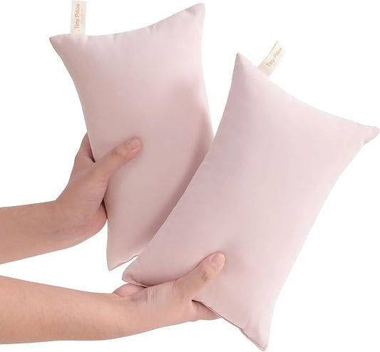NTBAY Tiny Pillows, Down Alternative 7"x11" Microfiber Mini Pillow for Travel, Pets, Soft Machine Washable Small Pillows for Neck, Wrist, Lumbar and Knee, Pink