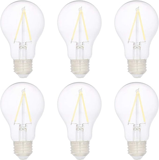 Amazon Basics A19 LED Light Bulbs 40 Watt Equivalent, Daylight White(5000K), Energy Efficient 3.5W, Non-Dimmable, 10,000 Hour Lifetime, 6 Count (Pack of 1)
