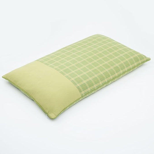 Buckwheat Neck Pillow Firm Support, Breathable Cover, Buckwheat Hulls Adjustable Pillow,Neck Pain Relief for Back and Side Sleepers, 23x13 Inch, Green