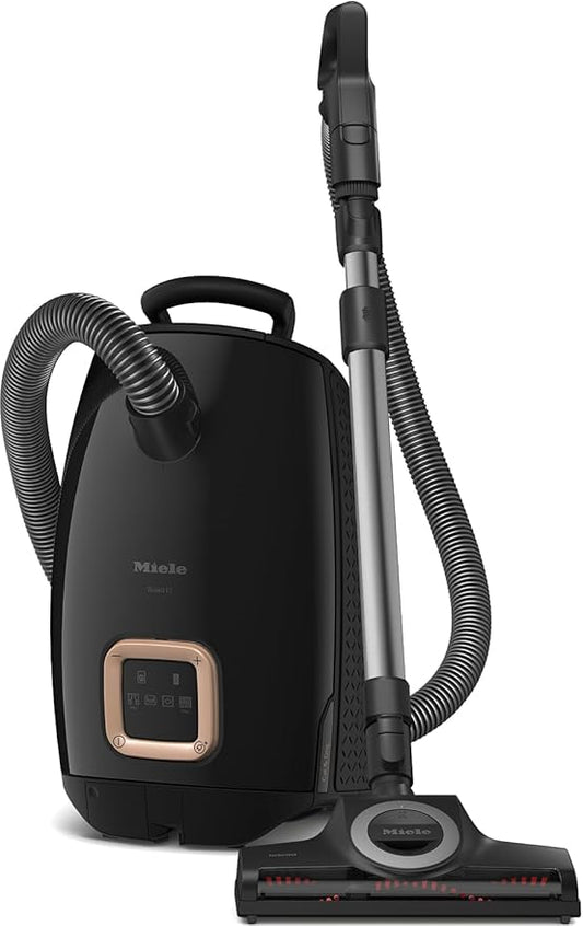 New Miele Guard L1 Cat & Dog Bagged Canister Vacuum for Pet Owners with Odor-Reducing Active AirClean Filter, TurboTeQ Floorhead, and AllTeQ Universal Floorhead, in Obsidian Black/Rose Gold