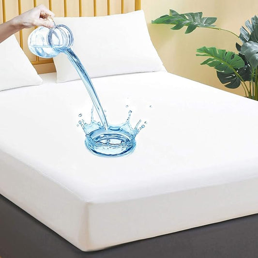 Waterproof Mattress Protector Cal King Size, Breathable Mattress Cover, Fitted Deep Pocket Mattress Pad Cover Stretches up to 21 Inches, Soft Noiseless Bed Cover