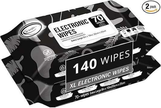 Air Jungles Electronic Wipes Screen Cleaning 70 Count (Pack of 2), No Cloth Needed, Extra Large 8"x10" Tech Cleaner Wipes for LED Screen, TVs, Cars, Computer,Tablets, Phones, Laptops, VR, Monitors