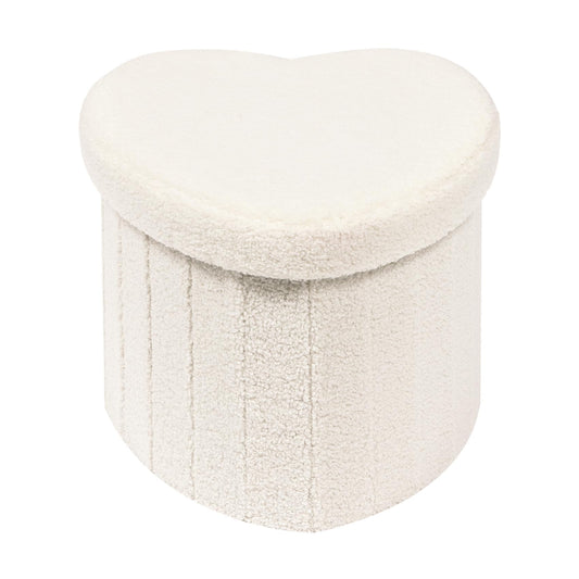 B FSOBEIIALEO Storage Ottoman Cube, Flowers Shaped Ottomans with Storage Foot Stool Footrest for Lving Room, Boucle Ottoman Seat for Dorm Room,Faux Teddy Fur,White 12.6"x12.6"x12.6" Dormly