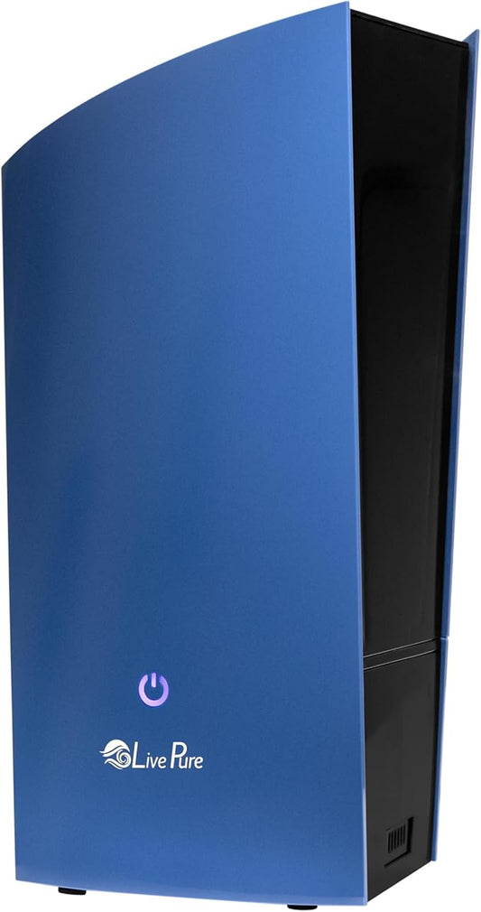 LP485HUM LivePure Ultrasonic Humidifier (8.5 x 6.5 x 14.5 in) - Long Lasting Mist Performance, Quiet Operation, Compact Humidifier for Home, Bedroom, Nursery, Office, and Dorms – Denim Blue