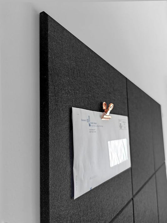 Cork Board 24 x36 Alternative - 6 Pack Felt Wall Tiles with Safe Removable Adhesive Tabs, Cork Boards for Walls Cork Board for Home Office Pin Board Tack Board - Black