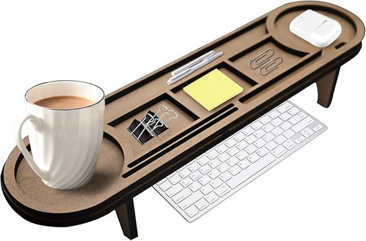 Boxwood Craft Desktop Organiser, Multi-Compartment Office and Home Desk Organiser, Suitable for Home, Workplace, Cubicle and School Supplies Storage - Wooden Pencil Holder Tray