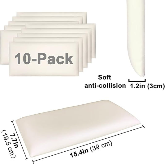 3D Anti-Collision Wall Padding for Kids Self-Adhesive 10PCS Grey headboard Panels for Wall Peel and Stick headboard