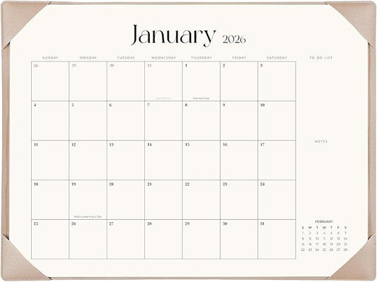 Desk Calendar 2026-2027 with Desk Mat – 22" x 17" Large Desk Pad Calendar Runs from January 2026 to June 2027, Office Supplies Desktop Monthly Calendar for Home & Office