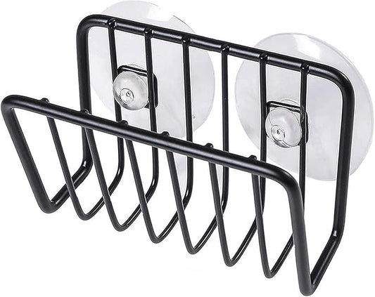 Toplife Sponge Holder for Kitchen Sink, Rust-Proof Suction Cup Sponge Caddy - Black