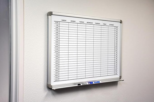 Weekly by Hour Dry-Erase Scheduling Whiteboard 60" x 40"
