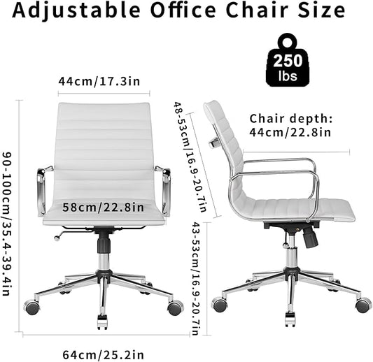 Chair, Desk Computer Chair ,with Armrests ,Ergonomic Office Chair for Home and Office, 17.32 x 22.83 x 35.43 inches, Multiple Colors (White)