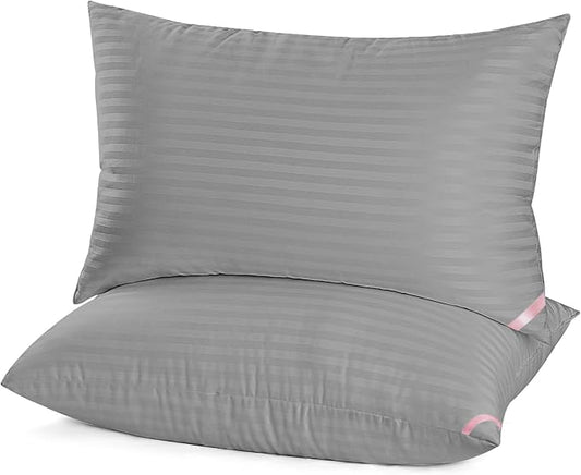 EIUE Bed Pillows for Sleeping 2 Pack Queen Size,Super Soft Down Alternative Microfiber Filled Pillows,Pillows for Side and Back Sleepers,20 x 30 Inches,Dark Gray