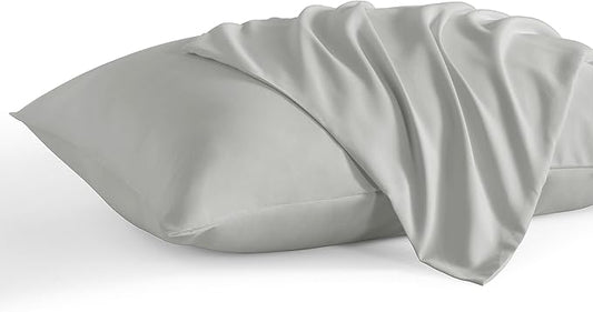 NTBAY King Pillow Cases Set of 2, 2 Pack Brushed Microfiber 20x36 Pillow Cases, Soft, Wrinkle, Fade, Stain Resistant Light Grey Pillow Cases with Envelope Closure, 20x36 Inches, Light Grey