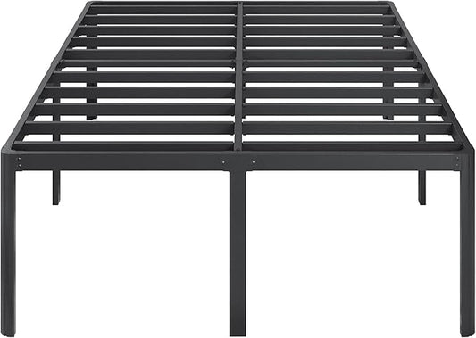 22 Inch High Full Size Bed Frame with Rounded Corner Legs, Sturdy Mattress Foundation, Heavy Duty Metal Platform Bed Frame Full No Box Spring Needed, Noise Free, Easy Assembly, Black