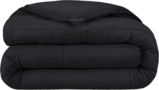 Bare Home Duvet Insert Comforter - Queen Size - Goose Down Alternative - Ultra-Soft - Premium 1800 Series - All Season Warmth - Bedding Comforter (Queen, Black)
